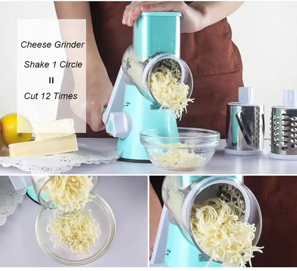 Round Mandoline Slicer Vegetable Cutter Manual Potato Julienne Carrot Slicer Cheese Grater Stainless Steel Blades Kitchen Tool 14