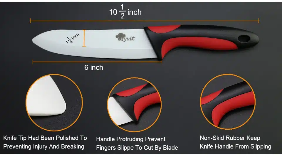 Kitchen Ceramic Knife Cooking set 3" 4" 5" 6" inch + peeler White Blade Paring Fruit Vege Knife Kitchen Knives 6