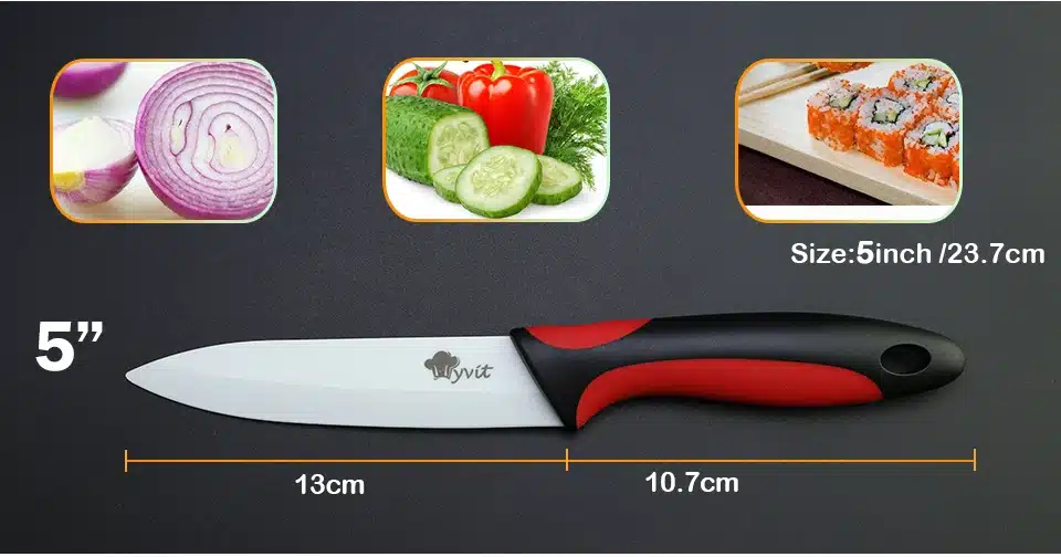 Kitchen Ceramic Knife Cooking set 3" 4" 5" 6" inch + peeler White Blade Paring Fruit Vege Knife Kitchen Knives 9