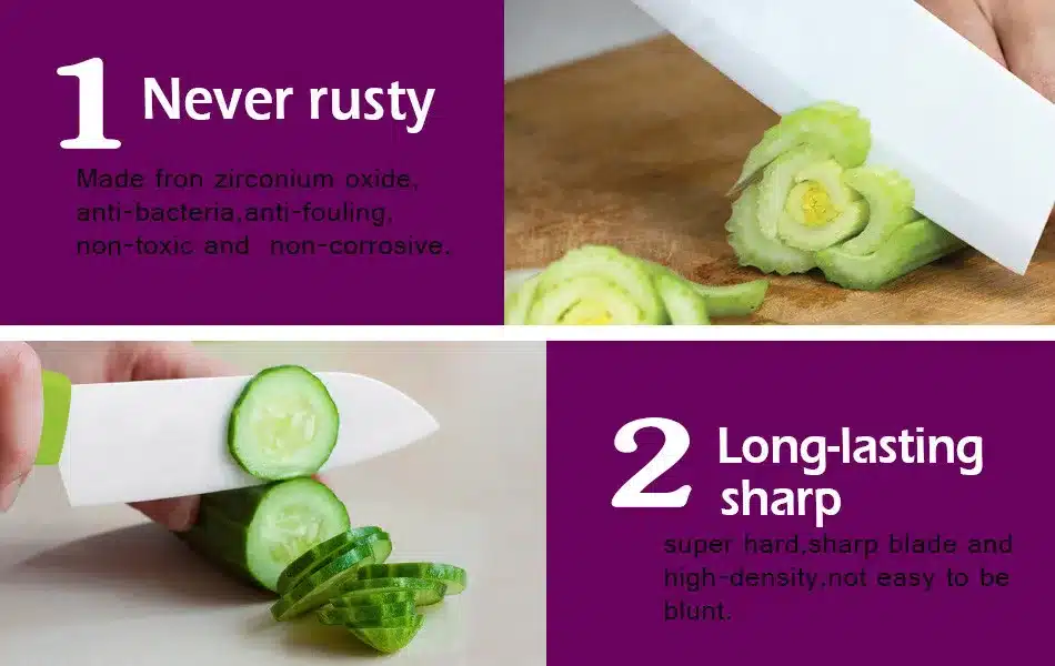 Kitchen Ceramic Knife Cooking set 3" 4" 5" 6" inch + peeler White Blade Paring Fruit Vege Knife Kitchen Knives 26