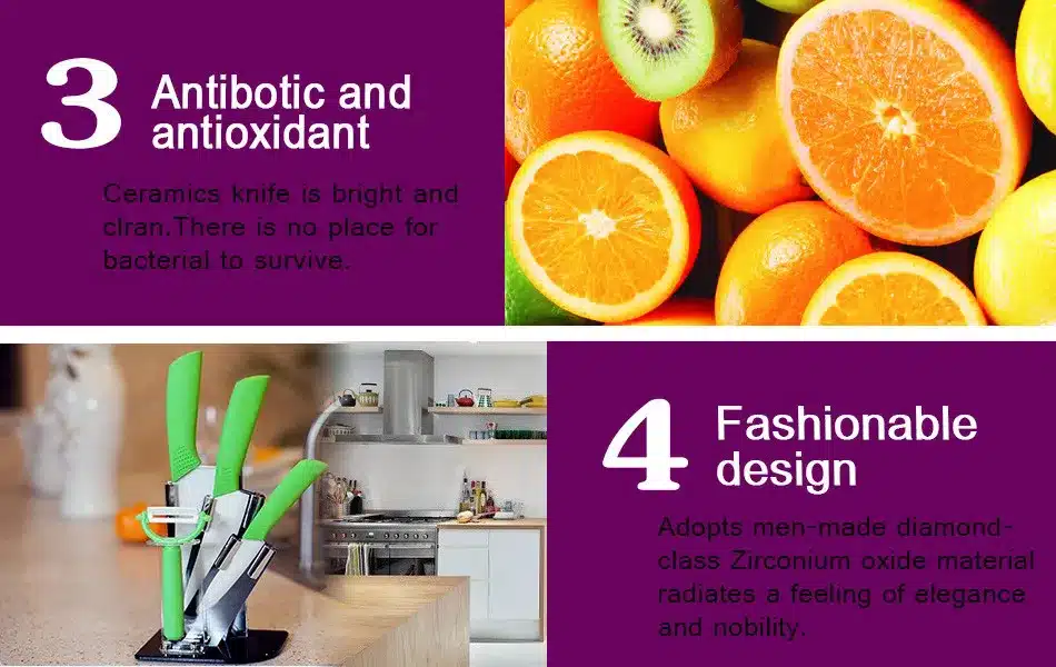 Kitchen Ceramic Knife Cooking set 3" 4" 5" 6" inch + peeler White Blade Paring Fruit Vege Knife Kitchen Knives 27