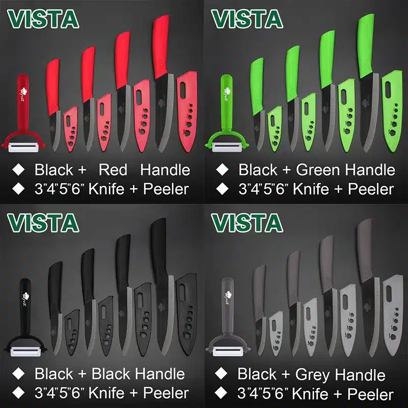 Kitchen Knives Cooking Set Ceramic Knife 3" 4" 5" 6" inch Zirconia Ceramic Black Blade Paring Fruit Vege Cooking Knife 6
