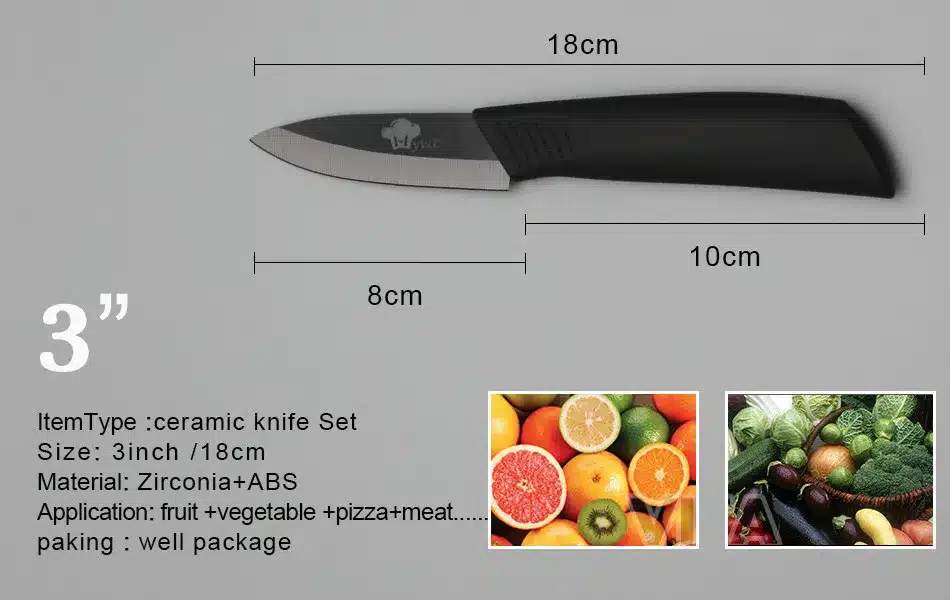 Kitchen Knives Cooking Set Ceramic Knife 3" 4" 5" 6" inch Zirconia Ceramic Black Blade Paring Fruit Vege Cooking Knife 7