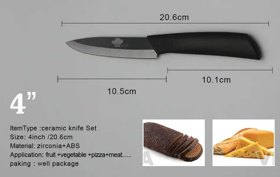 Kitchen Knives Cooking Set Ceramic Knife 3" 4" 5" 6" inch Zirconia Ceramic Black Blade Paring Fruit Vege Cooking Knife 8
