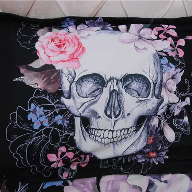 3D Skull Bedding sets Plaid Duvet Covers for King Size Bed Europe Style Sugar Skull Bedding Pink Flower Duvet Cover 13
