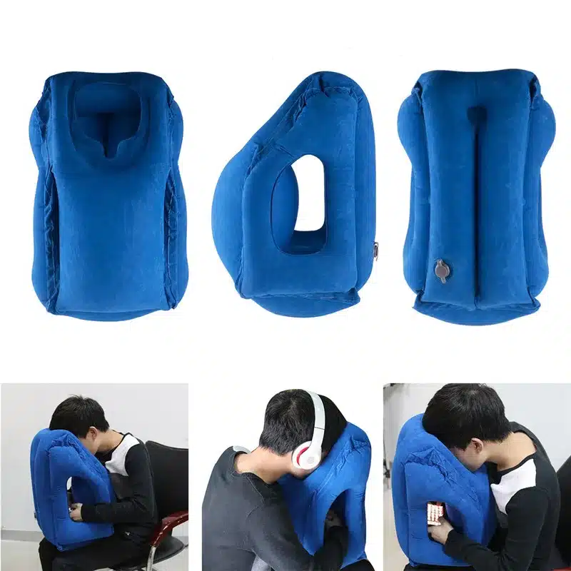 Travel pillowInflatable pillows air soft cushion trip portable innovative products body back support Foldable blow neck pillow 13