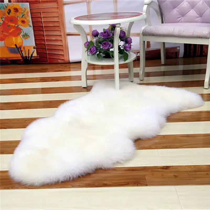60x90cm Artificial Sheepskin Hairy Carpet for Living Room Bedroom Rugs Skin Fur Plain Fluffy Area Rugs Washable Bedroom Faux Mat 11