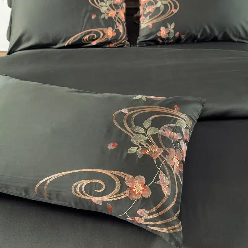 Luxury Tribute Silk Cotton Embroidery Luxury Bedding set Noble Palace Royal Bed set King Queen Size Duvet cover Bedsheet set 77