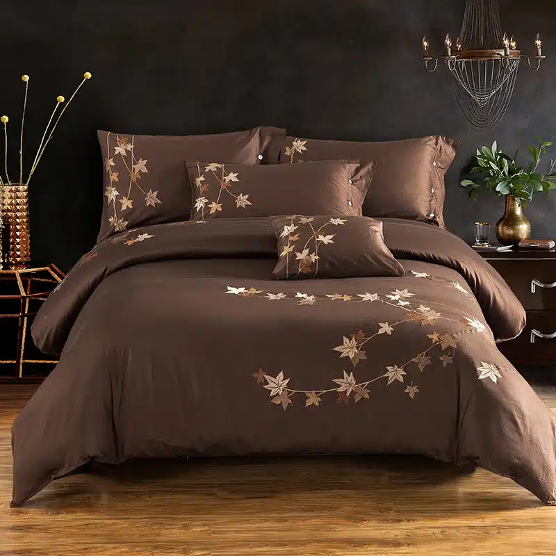 Luxury Tribute Silk Cotton Embroidery Luxury Bedding set Noble Palace Royal Bed set King Queen Size Duvet cover Bedsheet set 80