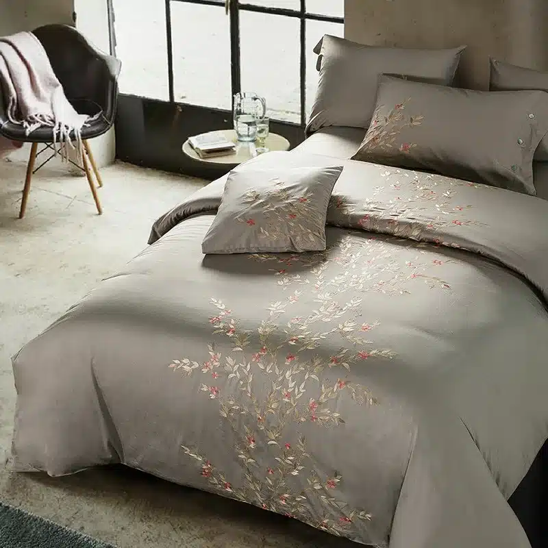 Luxury Tribute Silk Cotton Embroidery Luxury Bedding set Noble Palace Royal Bed set King Queen Size Duvet cover Bedsheet set 92