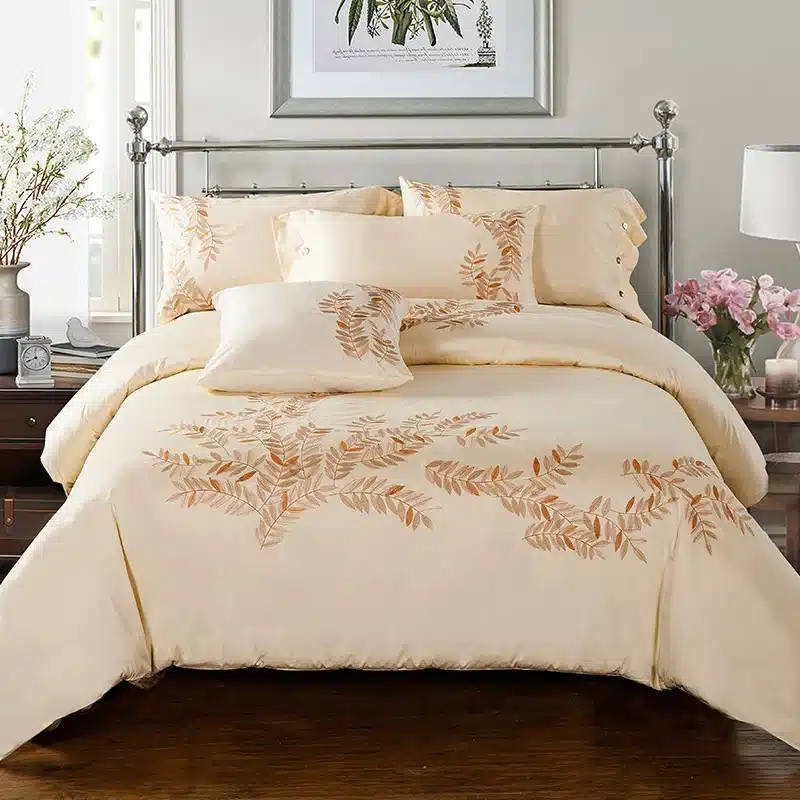Luxury Tribute Silk Cotton Embroidery Luxury Bedding set Noble Palace Royal Bed set King Queen Size Duvet cover Bedsheet set 104