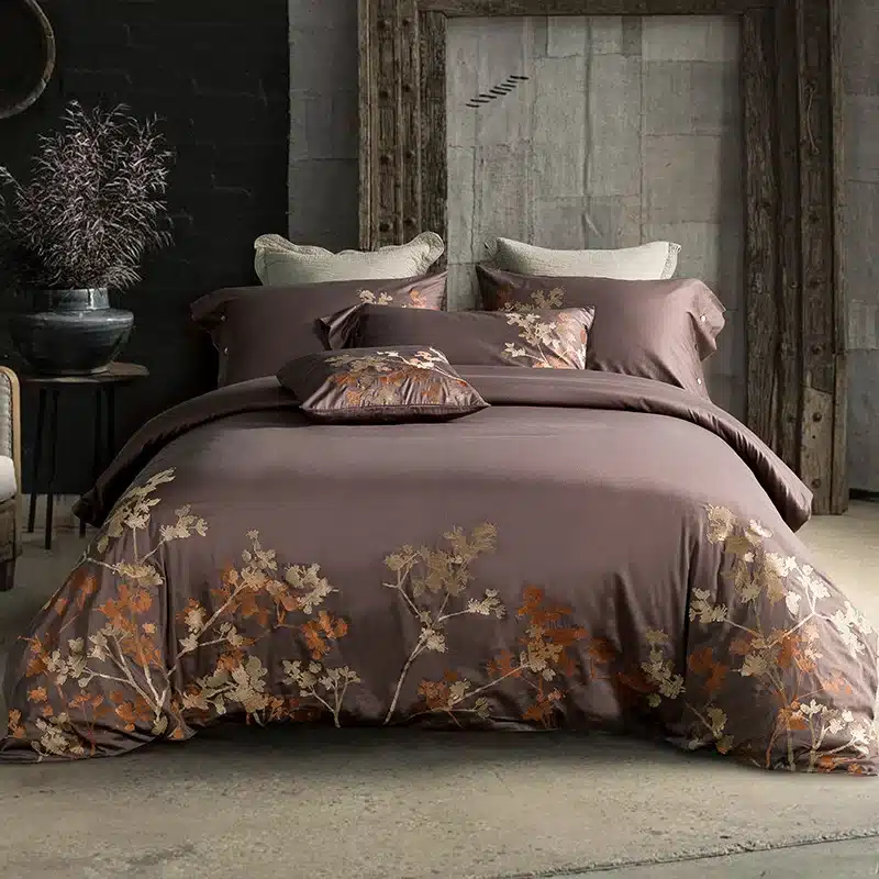 Luxury Tribute Silk Cotton Embroidery Luxury Bedding set Noble Palace Royal Bed set King Queen Size Duvet cover Bedsheet set 109