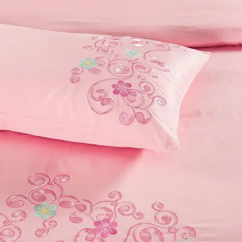 100% Egypt Cotton Coffee Bule Embroidery Luxury Oriental Bedding set King Queen size Bed set Duvet cover Bedsheet Pillowcases 31