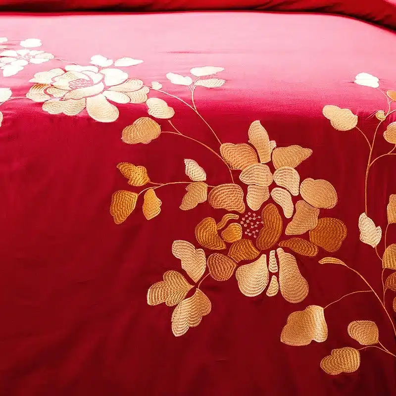 100% Egypt Cotton Coffee Bule Embroidery Luxury Oriental Bedding set King Queen size Bed set Duvet cover Bedsheet Pillowcases 38