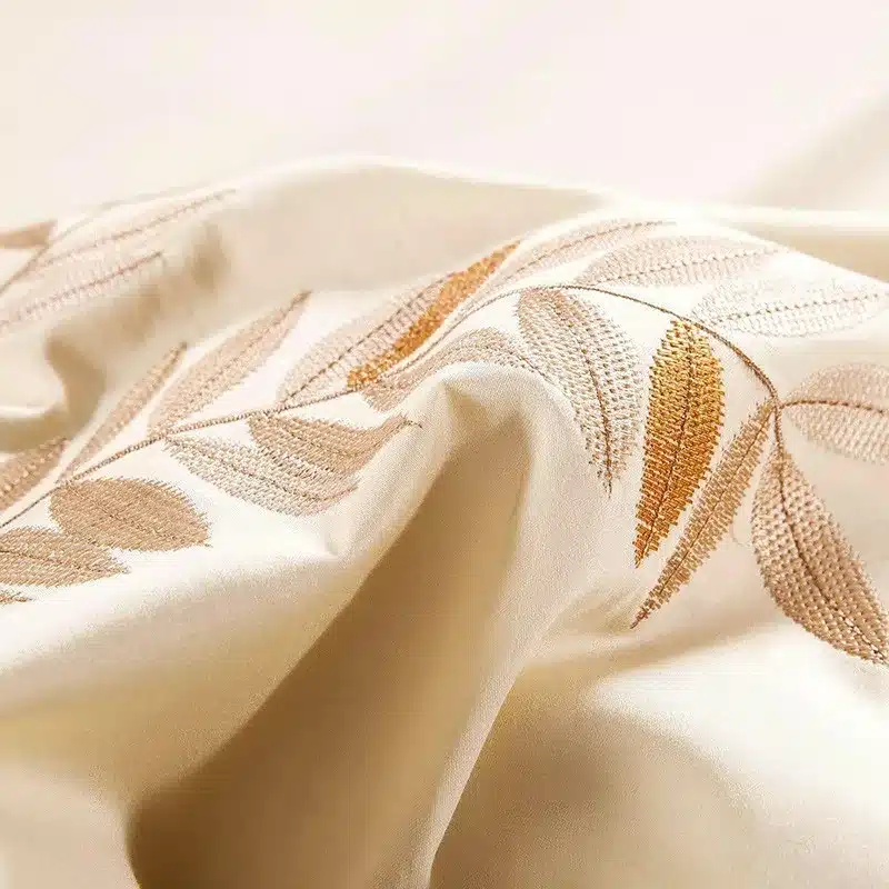 100% Egypt Cotton Coffee Bule Embroidery Luxury Oriental Bedding set King Queen size Bed set Duvet cover Bedsheet Pillowcases 44
