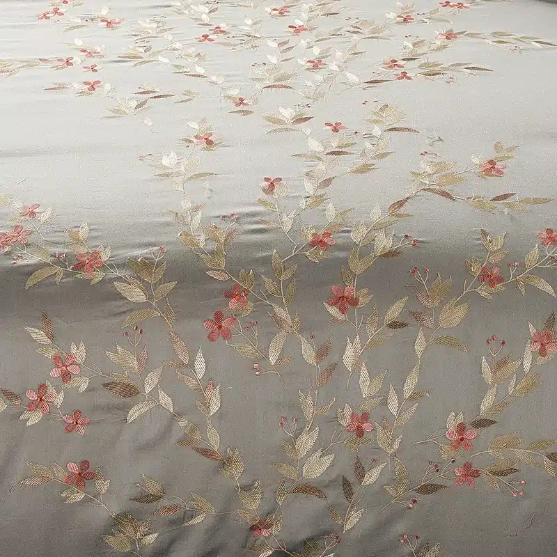 100% Egypt Cotton Coffee Bule Embroidery Luxury Oriental Bedding set King Queen size Bed set Duvet cover Bedsheet Pillowcases 92
