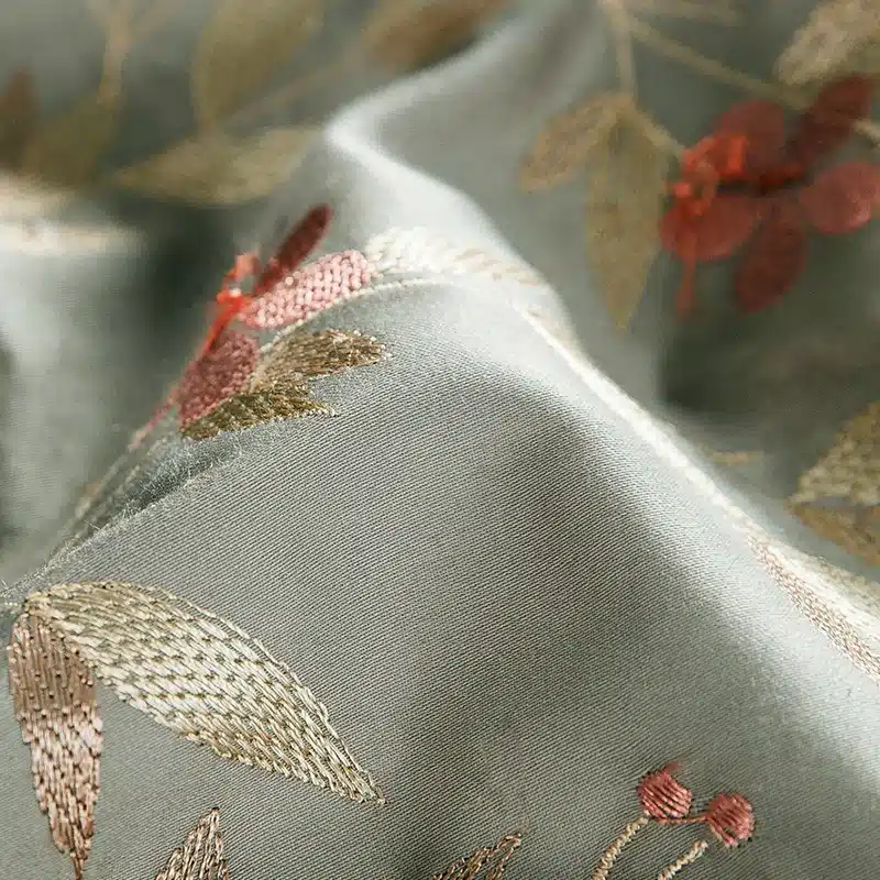 100% Egypt Cotton Coffee Bule Embroidery Luxury Oriental Bedding set King Queen size Bed set Duvet cover Bedsheet Pillowcases 93