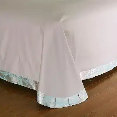 White Silver Color Jacquard Luxury Bedding sets 4/6 Pcs Queen/King size lace cotton Stain Bed set Bed linen Duvet cover pillow 41