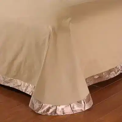 White Silver Color Jacquard Luxury Bedding sets 4/6 Pcs Queen/King size lace cotton Stain Bed set Bed linen Duvet cover pillow 61