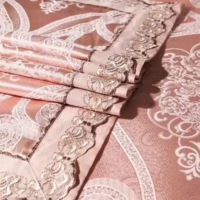 White Silver Color Jacquard Luxury Bedding sets 4/6 Pcs Queen/King size lace cotton Stain Bed set Bed linen Duvet cover pillow 69