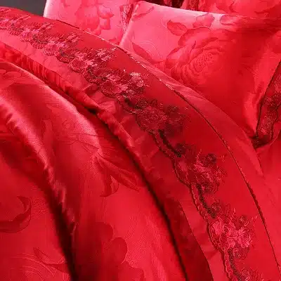 White Silver Color Jacquard Luxury Bedding sets 4/6 Pcs Queen/King size lace cotton Stain Bed set Bed linen Duvet cover pillow 84