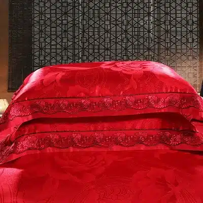 White Silver Color Jacquard Luxury Bedding sets 4/6 Pcs Queen/King size lace cotton Stain Bed set Bed linen Duvet cover pillow 86