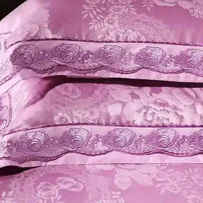 White Silver Color Jacquard Luxury Bedding sets 4/6 Pcs Queen/King size lace cotton Stain Bed set Bed linen Duvet cover pillow 89