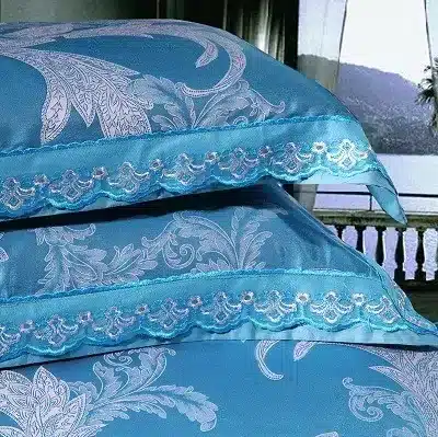 White Silver Color Jacquard Luxury Bedding sets 4/6 Pcs Queen/King size lace cotton Stain Bed set Bed linen Duvet cover pillow 107