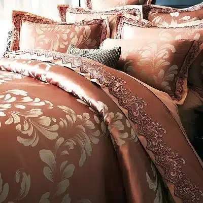 White Silver Color Jacquard Luxury Bedding sets 4/6 Pcs Queen/King size lace cotton Stain Bed set Bed linen Duvet cover pillow 111