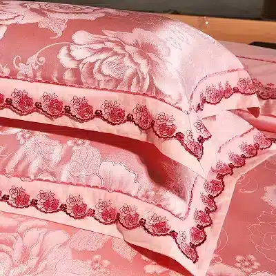 White Silver Color Jacquard Luxury Bedding sets 4/6 Pcs Queen/King size lace cotton Stain Bed set Bed linen Duvet cover pillow 115