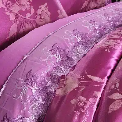 White Silver Color Jacquard Luxury Bedding sets 4/6 Pcs Queen/King size lace cotton Stain Bed set Bed linen Duvet cover pillow 127