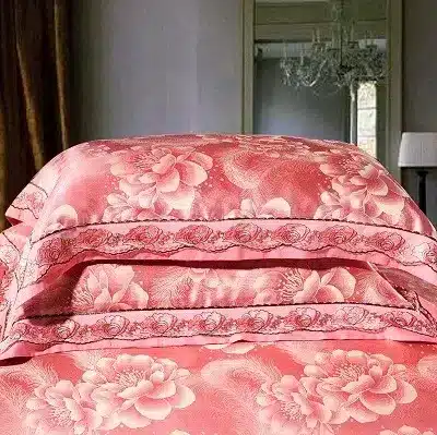 White Silver Color Jacquard Luxury Bedding sets 4/6 Pcs Queen/King size lace cotton Stain Bed set Bed linen Duvet cover pillow 134