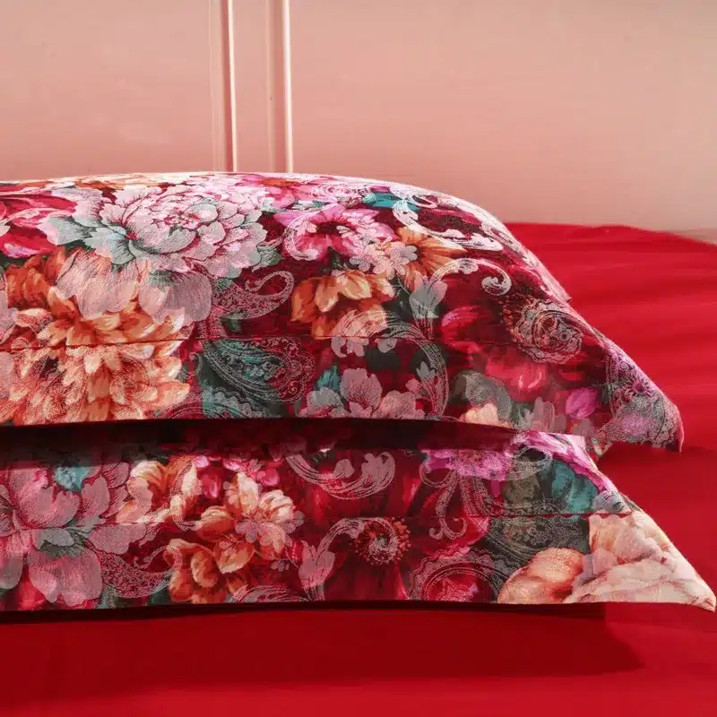 100% cotton bule jacquard floral luxury bedding sets queen king size duvet cover bed sheet set,bed set bed linen pillowcase 28