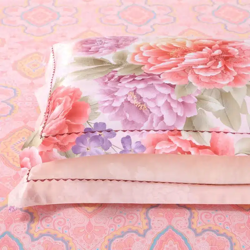 100% cotton bule jacquard floral luxury bedding sets queen king size duvet cover bed sheet set,bed set bed linen pillowcase 45