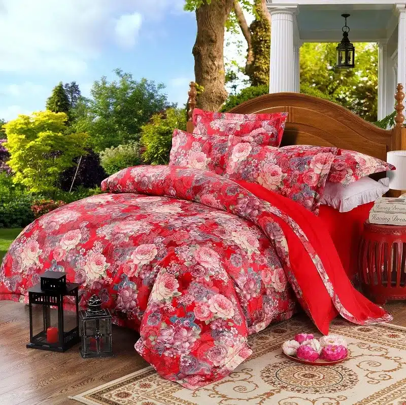 100% cotton bule jacquard floral luxury bedding sets queen king size duvet cover bed sheet set,bed set bed linen pillowcase 51
