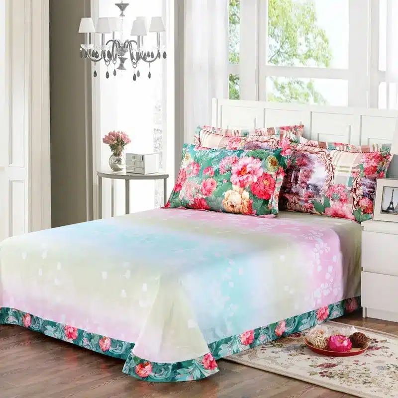 100% cotton bule jacquard floral luxury bedding sets queen king size duvet cover bed sheet set,bed set bed linen pillowcase 56