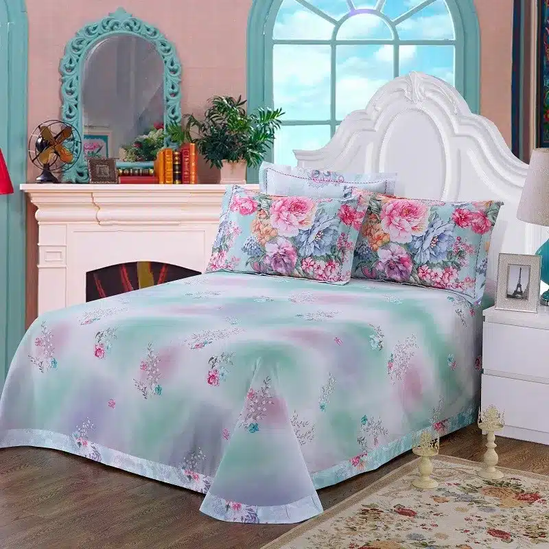 100% cotton bule jacquard floral luxury bedding sets queen king size duvet cover bed sheet set,bed set bed linen pillowcase 60