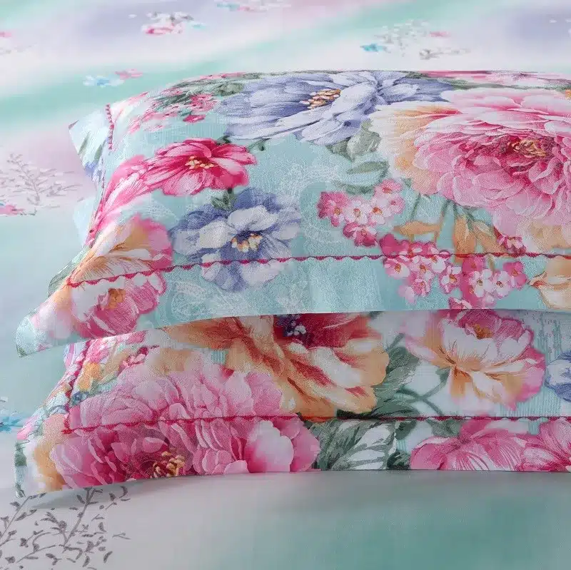 100% cotton bule jacquard floral luxury bedding sets queen king size duvet cover bed sheet set,bed set bed linen pillowcase 61