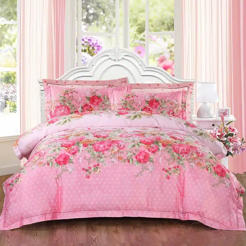 100% cotton bule jacquard floral luxury bedding sets queen king size duvet cover bed sheet set,bed set bed linen pillowcase 94