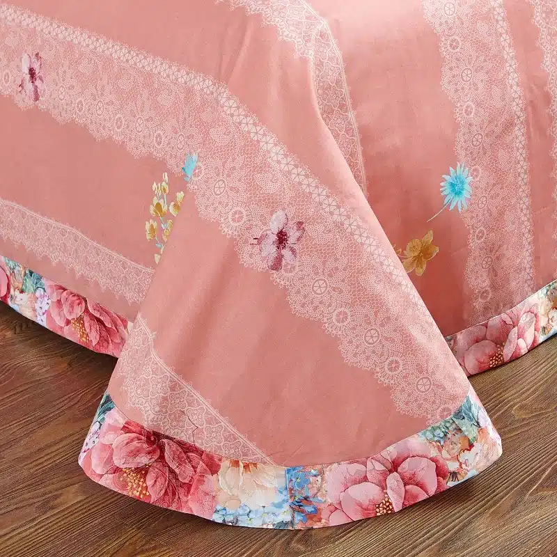 100% cotton bule jacquard floral luxury bedding sets queen king size duvet cover bed sheet set,bed set bed linen pillowcase 112