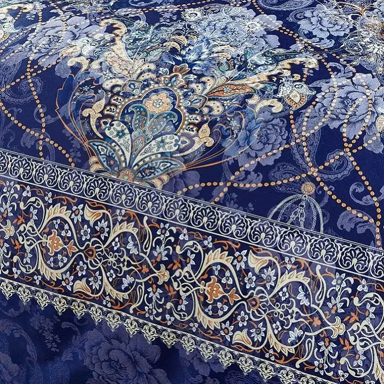 100% cotton bule jacquard floral luxury bedding sets queen king size duvet cover bed sheet set,bed set bed linen pillowcase 126