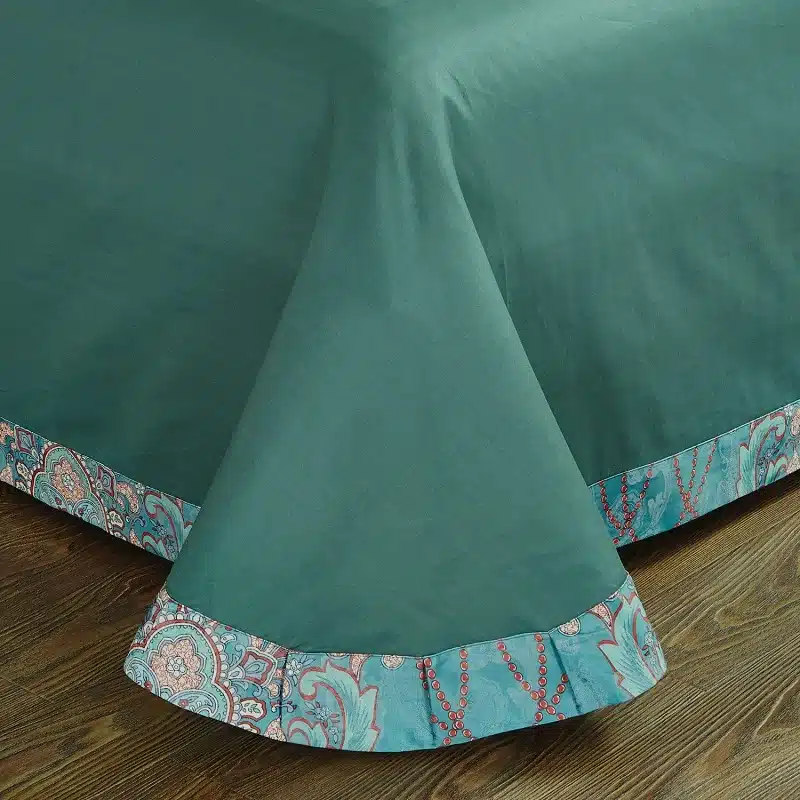 100% cotton bule jacquard floral luxury bedding sets queen king size duvet cover bed sheet set,bed set bed linen pillowcase 131