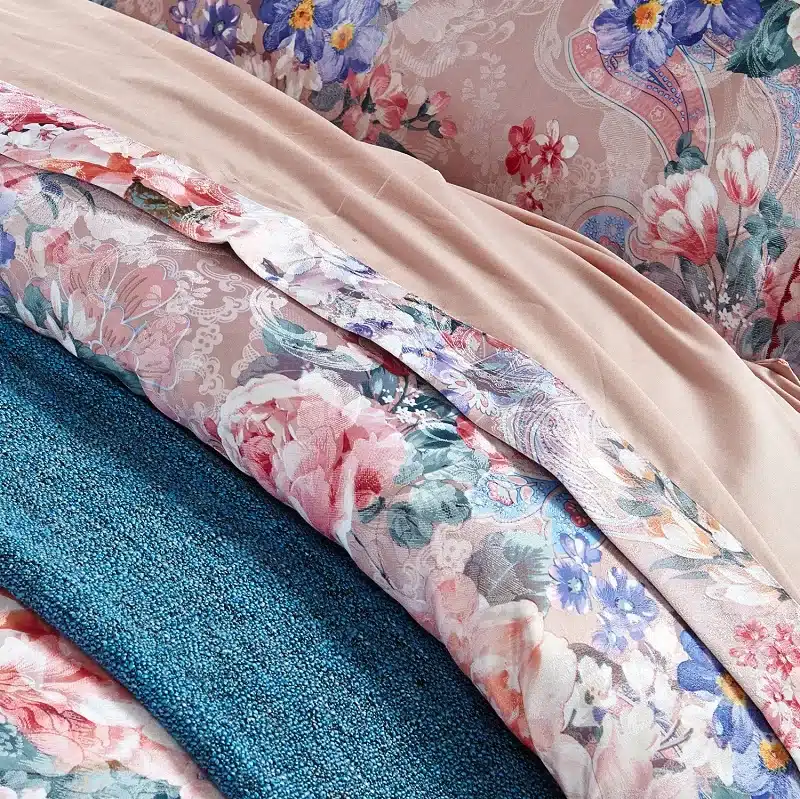 100% cotton bule jacquard floral luxury bedding sets queen king size duvet cover bed sheet set,bed set bed linen pillowcase 133