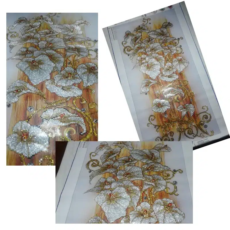 5d Diy Diamond Painting Cross Stitch Golden Lily Diamond Embroidery Flowers Crystal Round Diamond Mosaic Pictures Needlework 13