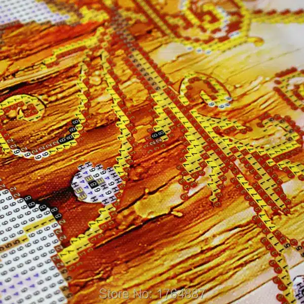 5d Diy Diamond Painting Cross Stitch Golden Lily Diamond Embroidery Flowers Crystal Round Diamond Mosaic Pictures Needlework 19