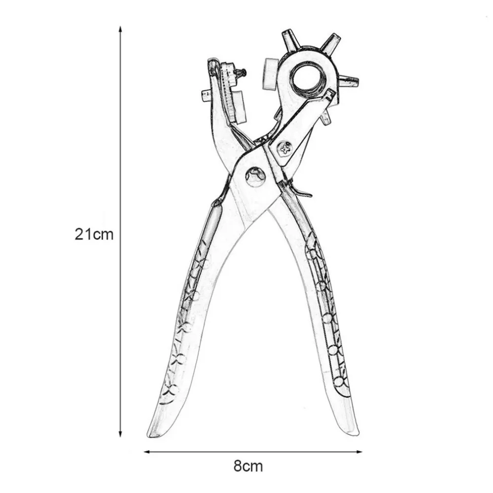Multi-function Portable Puncher Heavy Duty Leather Hole Punch Hand Pliers Belt Holes Punches 5 Different Hole Size Drop Shipping 7