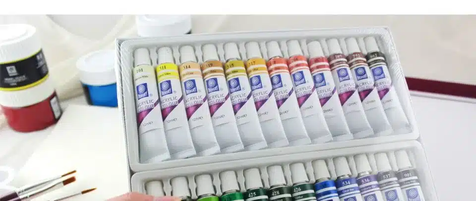 Water-resistant 24 Colors 12ML Tube Acrylic Paint set color Nail glass Art Painting paint for fabric Drawing Tools For Kids DIY 18