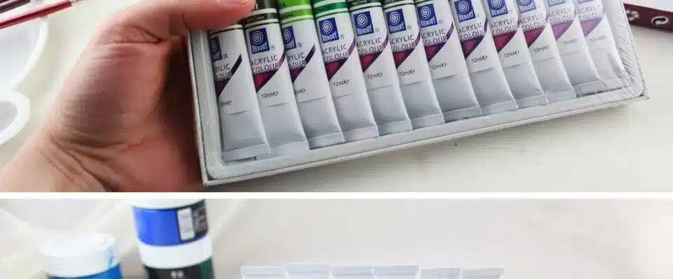 Water-resistant 24 Colors 12ML Tube Acrylic Paint set color Nail glass Art Painting paint for fabric Drawing Tools For Kids DIY 19