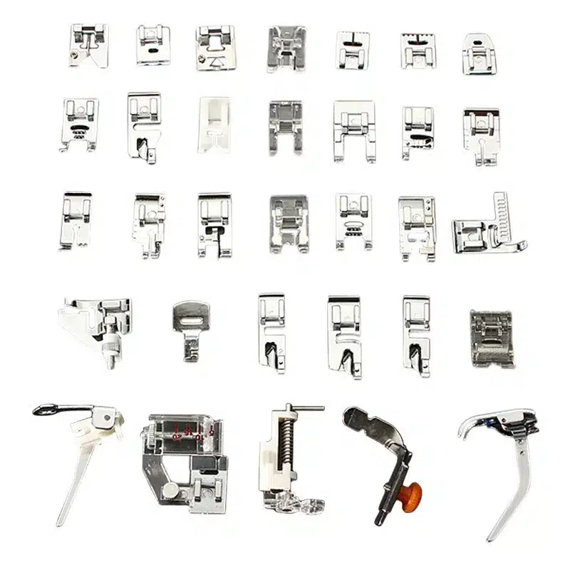 32pcs Mini Domestic Sewing Machine Braiding Blind Stitch Darning Presser Foot Feet Kit Set For Brother Singer Janome(front ) 9