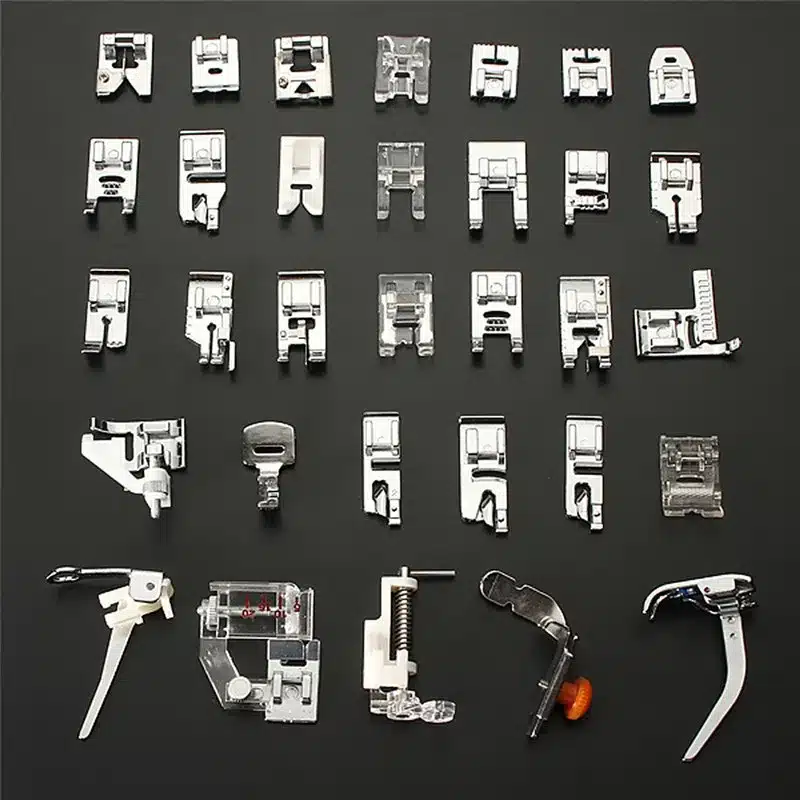 32pcs Mini Domestic Sewing Machine Braiding Blind Stitch Darning Presser Foot Feet Kit Set For Brother Singer Janome(front ) 14